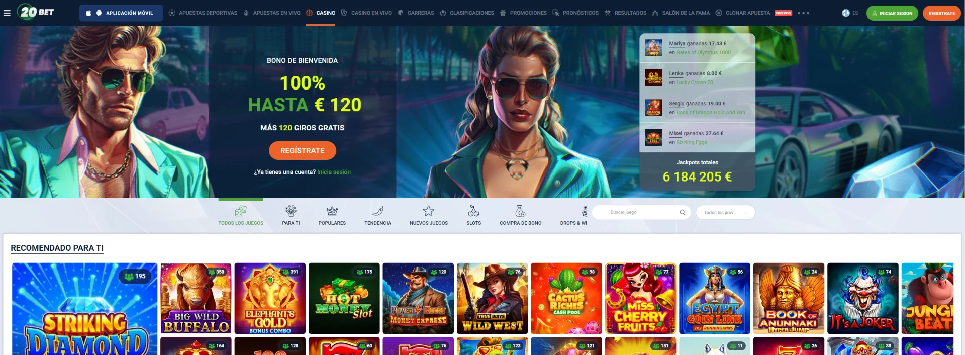 20Bet Juegos de Casino